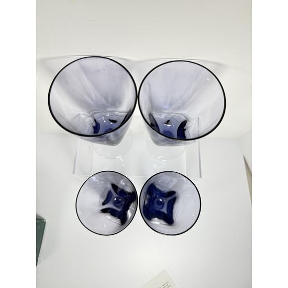 Imperial Glass Ohio SVELTE PURPLE Pinch Design Footed Tumblers Set 4 1950’s VTG - Picture 3 of 7